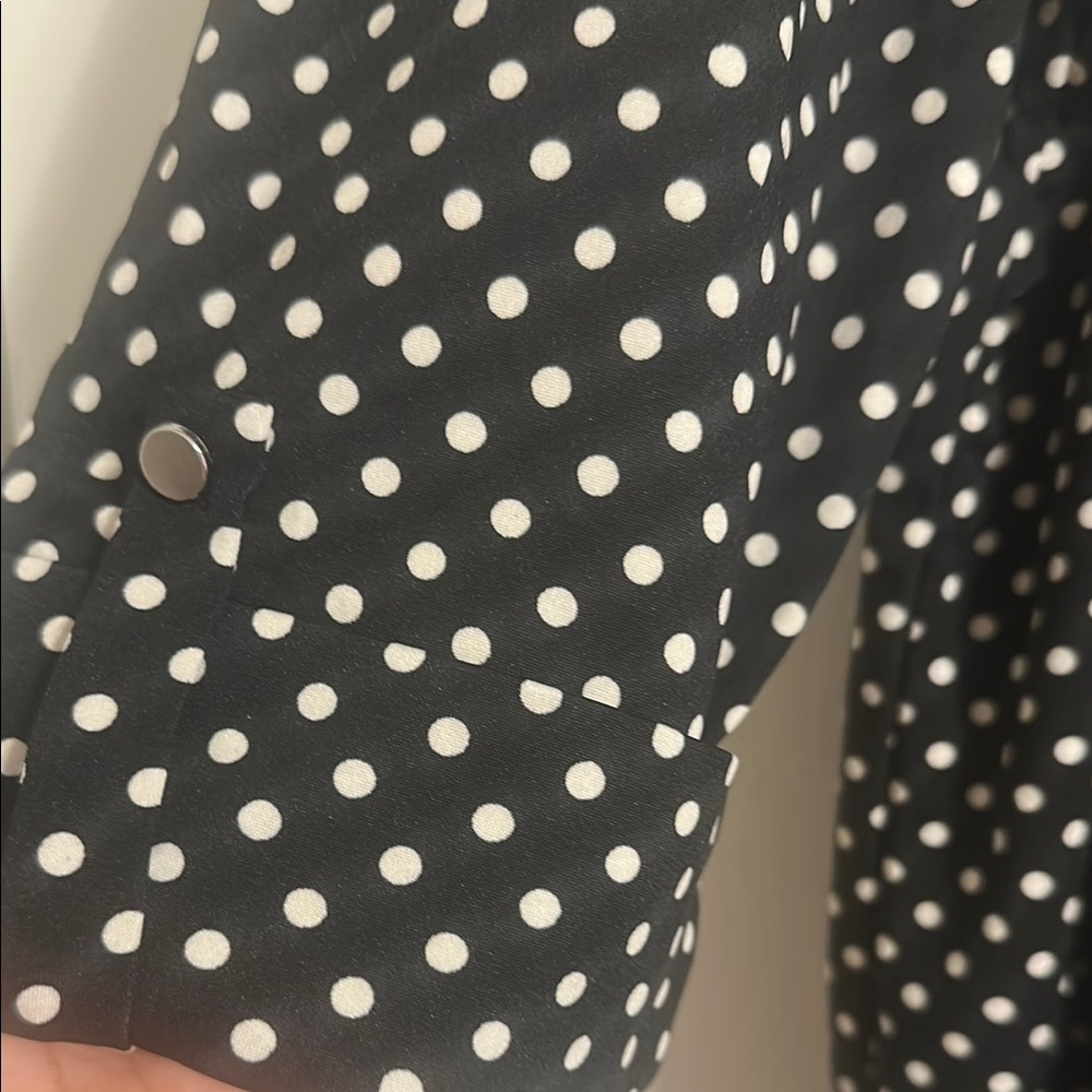 Cocomo Black and White Buttoned Mandarin Collar Blouse - Picture 5 of 8